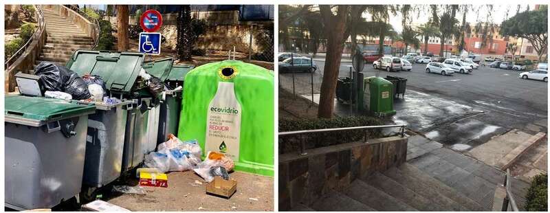 Imágenes de ayer por la tarde y de hoy, tras la limpieza/TA.